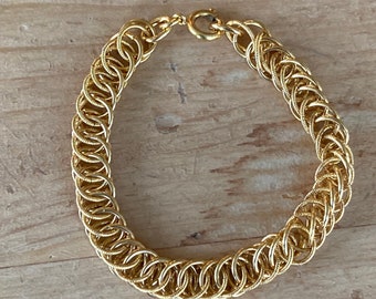 Antique Bracelet - Gold Plated Jakob Bengal Bracelet with Byzantine Link for Small Wrists