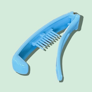 Vintage Barrette - 1950&#39;s Sky Blue Barrette - Secure Closure Made in France