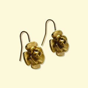 Genuine Vintage Gold-Plated Flower Earrings for Pierced Ears