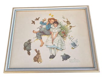 Vintage 1950's Norman Rockwell Framed "Sweet Song So Young" Print