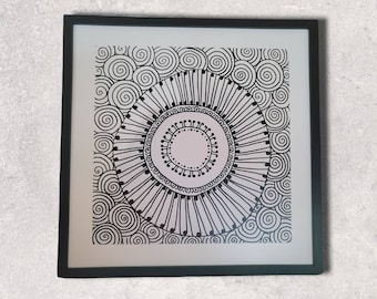 Original Framed Hand Drawn Doodle Art #17