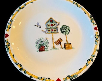 Vintage Thompson Pottery "Birdhouse" Single Plate