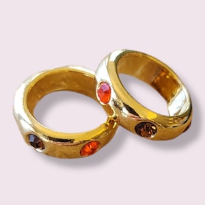Genuine Vintage 1970&#39;s Gold-Plated (Size 6.5) Amathyst Stone Ring