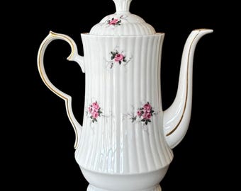 Vintage Princess House Hammersley Fine Bone China Coffee Pot - Windsor Rose