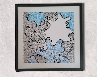 Original Framed Hand Drawn Doodle Art #9