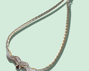 Vintage 18K Gold Plated Choker Necklace 1980's - Made in UK