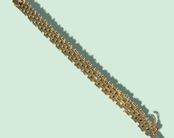 Vintage 18K Gold Plated 14 mm wide Bracelet 1980's - Made in UK