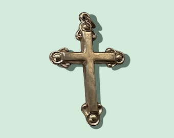 Vintage Pendant - Antique Carved 18K Gold Plated Crucifix (Cross) Pendant