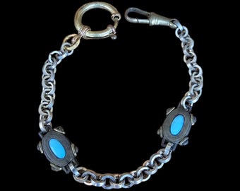 Vintage Fob Chain- Vintage Fob Chain with Turquoise Stone - Made in UK