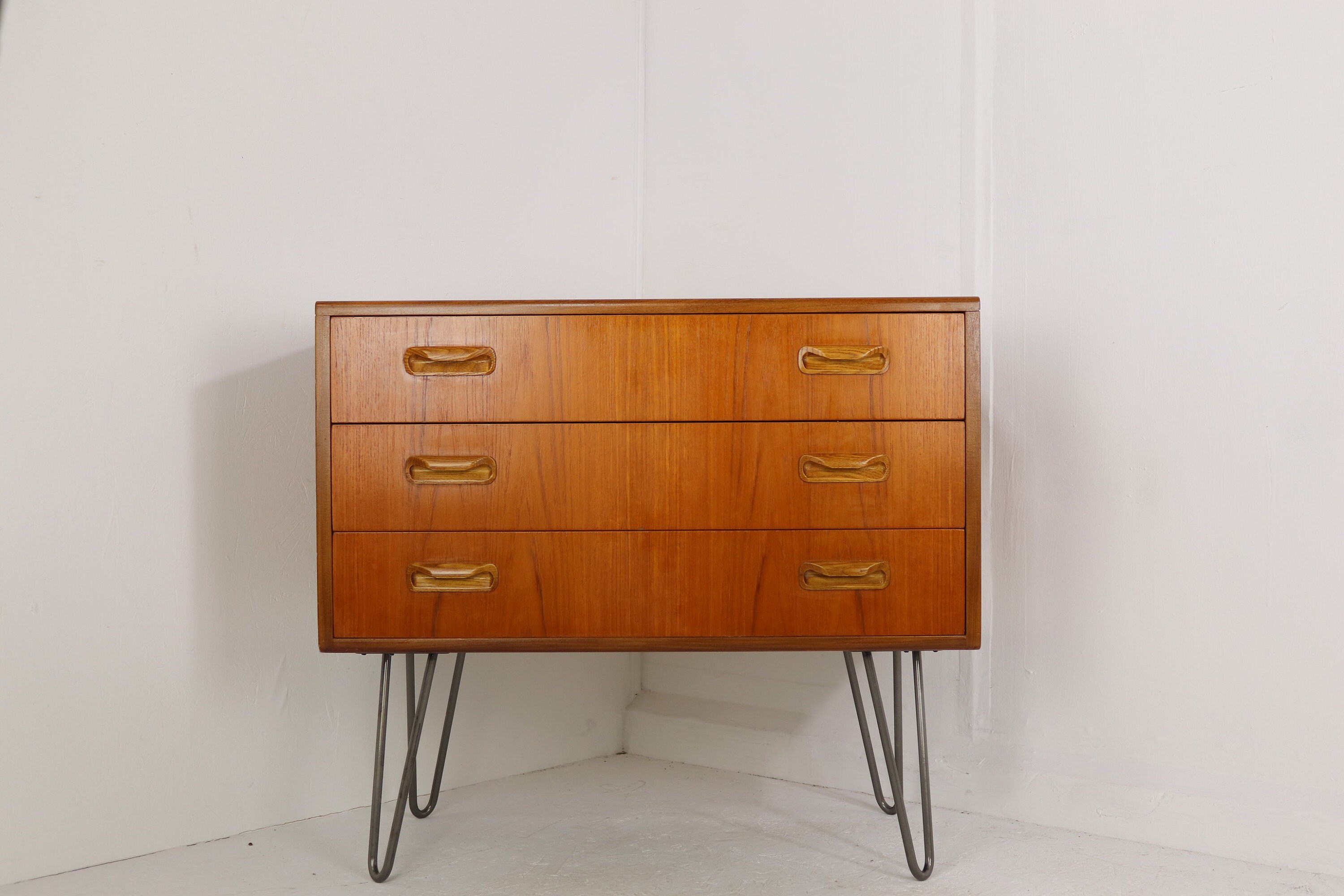 Retro G Plan Teak Chest Of Drawers On 12 Hairpin Legs 1970s Etsy