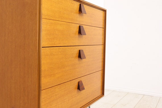 Mid Century G Plan Form Five Teak Chest Of Four Drawers Etsy