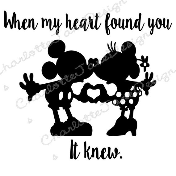 Wenn Mein Herz Finden Sie Mickey Und Minnie Liebe Kusse Etsy