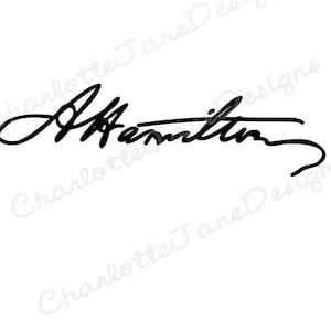 Alexander Hamilton Signature Studio SVG und PNG-Datei für Silhouette Schneidemaschinen