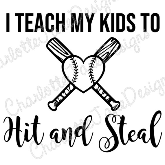 Download Hit and Steal Baseball Mom Teach Kids Studio SVG and PNG ...