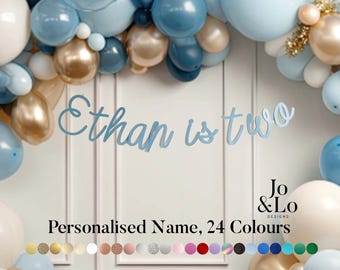 Personalised 2nd Birthday Banner: Baby Boy Party Decor