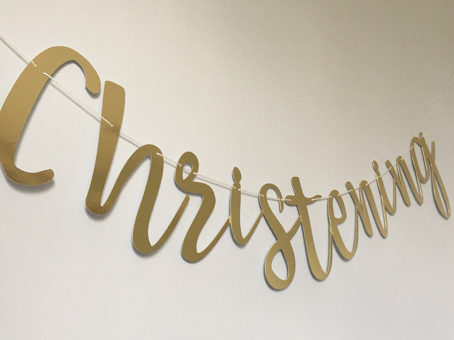 Christening gold banner Christening bunting Etsy