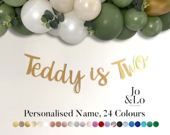 Personalised 2nd Birthday Banner: Gold Party Decorations