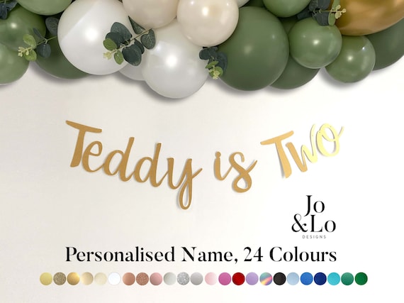 Personalised 2nd Birthday Banner: Gold Party Decorations