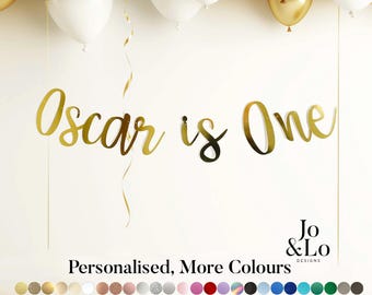 1st Birthday Banner PERSONALISED: Age One First Birthday Party Decoration for Boys and Girls