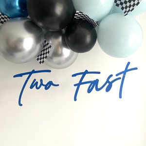 Two Fast Party Banner, 2nd Birthday Banner, available in 24 colours