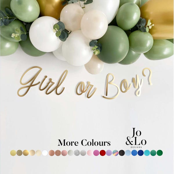 Gender Reveal Banner: Girl or Boy? Baby Shower Bunting