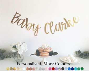 Personalised Baby Shower Banner: Custom Name Party Decoration