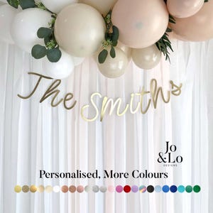 Personalised Wedding Banner: Mr & Mrs Wedding Celebration Sign, More Colours image 1