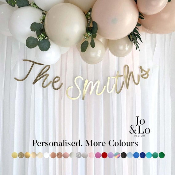 Personalised Wedding Banner: Mr & Mrs Wedding Celebration Sign, More Colours