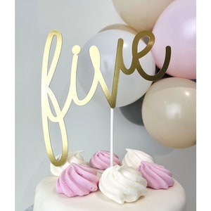 Five Cake Topper - 5th Birthday Party Decor