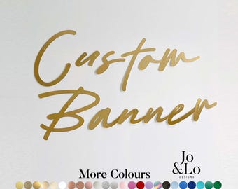 Gold Custom Letter Banner: Personalised Party Decor For Birthdays, Weddings, Hens, Christening and Prom Celebrations