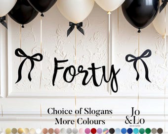 Forty Party Banner: 40th Birthday Decoration
