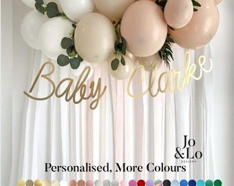 Personalised Baby Shower Banner: Gold Bunting