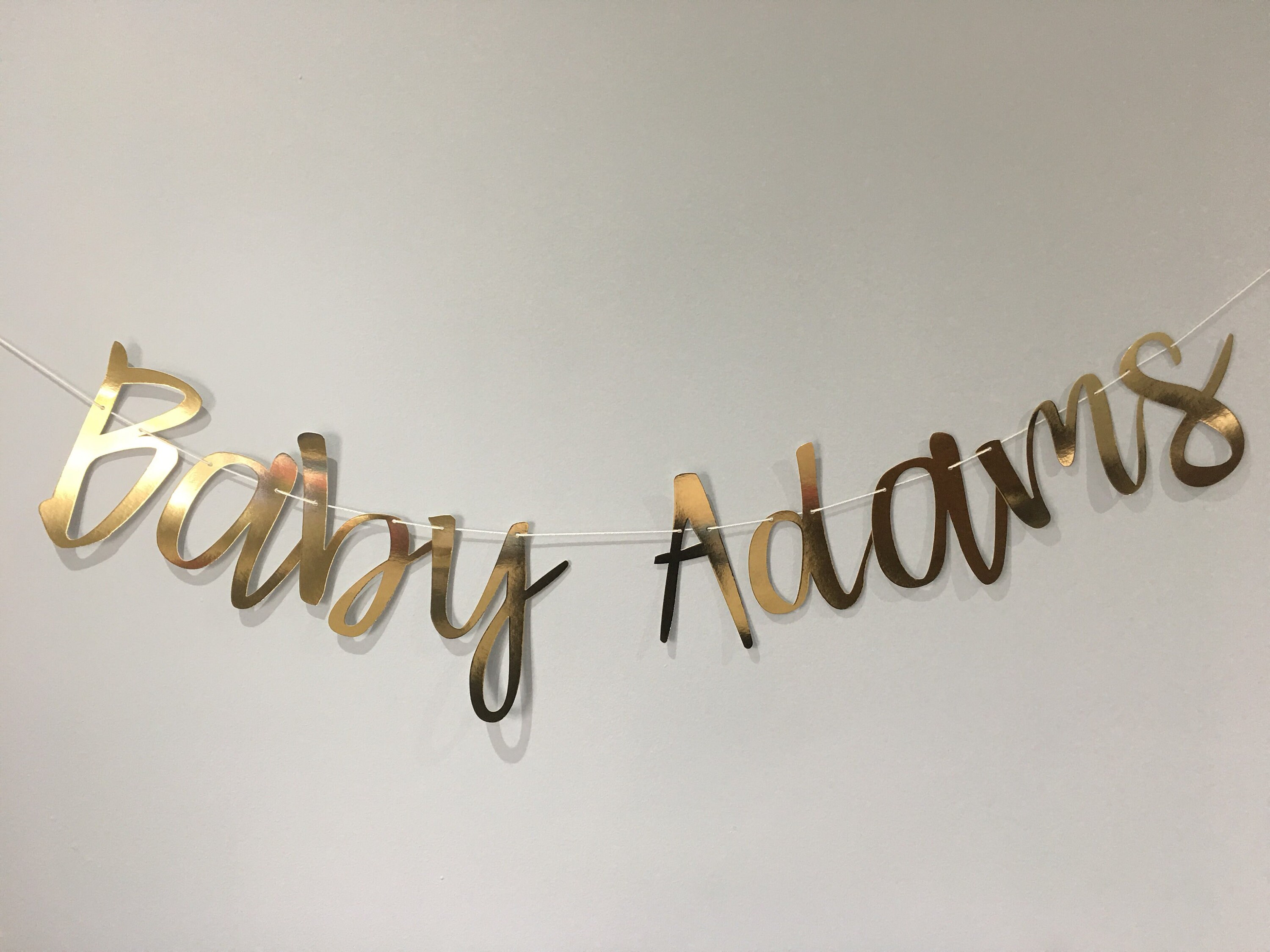 Baby shower/arrival/naming ceremony banner gold baby shower Etsy