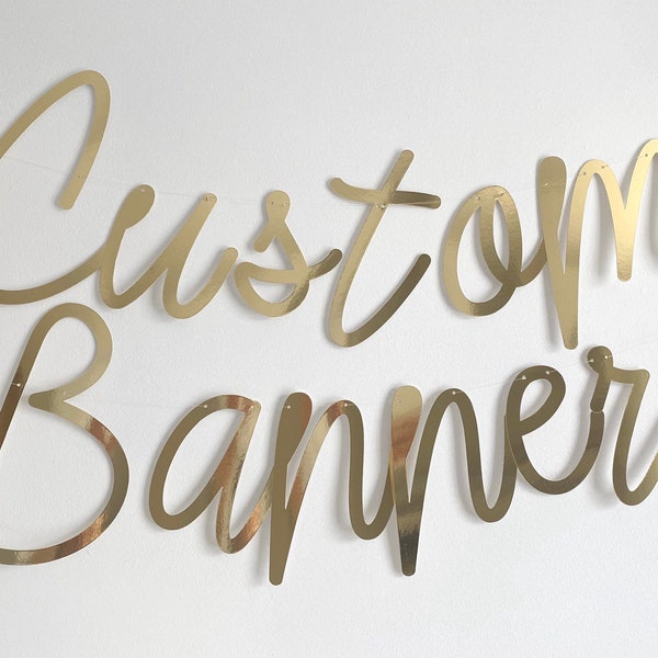 Gold Custom banner, PERSONALISED banner