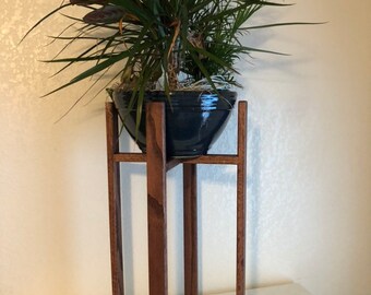 Four Leg 24" Tall Mid Mod Wooden Plant Stand