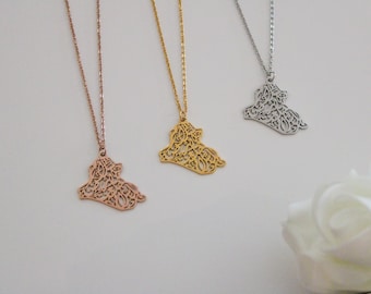 Collier Irak « La paix à la terre qui a été créée pour la paix ! | (Or/Argenté/Or rose) | Collier arabe