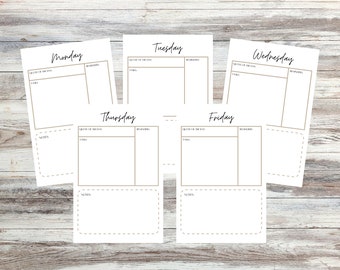 Daily Planner Printable, Daily Plan, Week planner, Organized planner, Day planning, Instant Digital Download