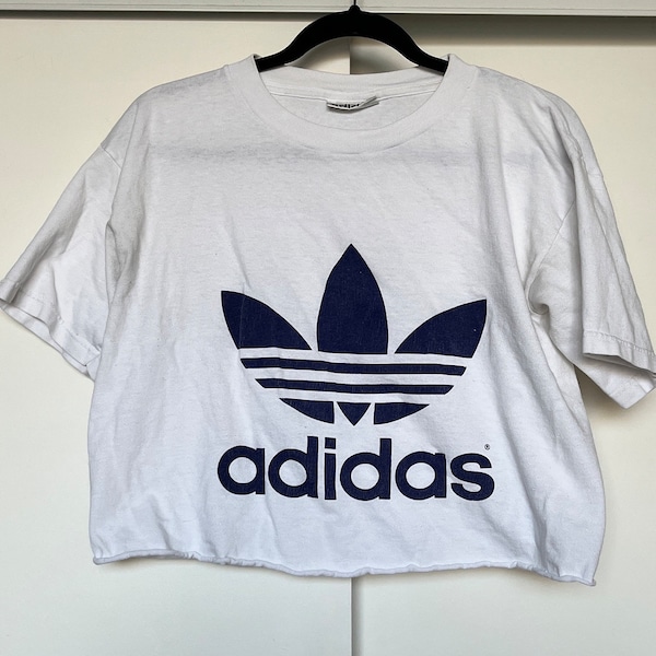 Vintage Adidas T Shirt Crop 80s double sided