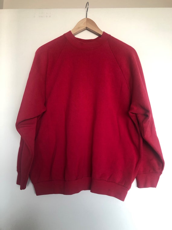 Vintage Red Fruit Of the Loom Sweatshirt 1980s - image 1