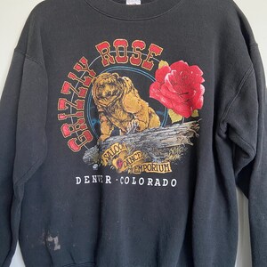 Vintage 80s 1980s Denver Colorado Sweatshirt Medium Night Time City Lights Cityscape Double Sided Crew Neck Sweater