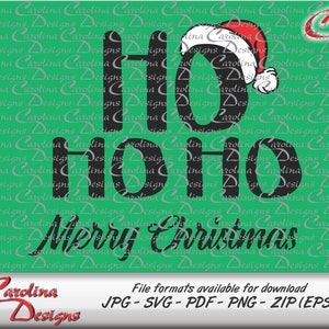 HO HO HO Merry Christmas with Santa's hat