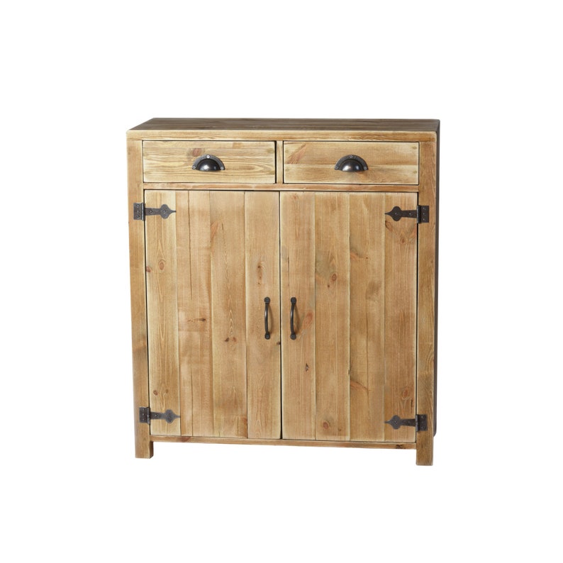 Buffet bois massif vieilli de style industriel 90 x 39 x H ...
