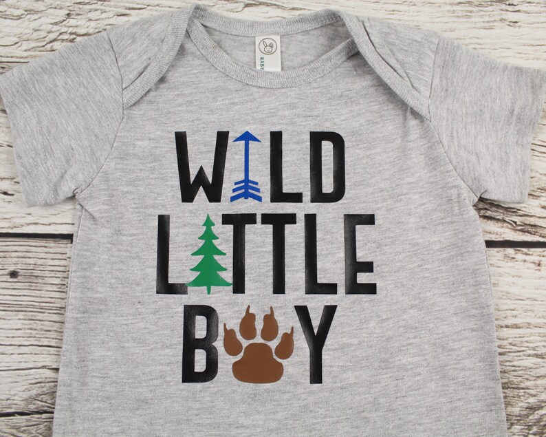 Wild Little Boy T-Shirt Romper Baby Boy Romper Outfit Baby Boy Clothes Summer Outfits image 2
