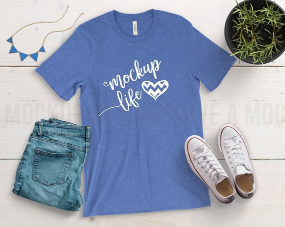 Download Free Bella Canvas 3001 T-Shirt Heather True Royal | (PSD ...