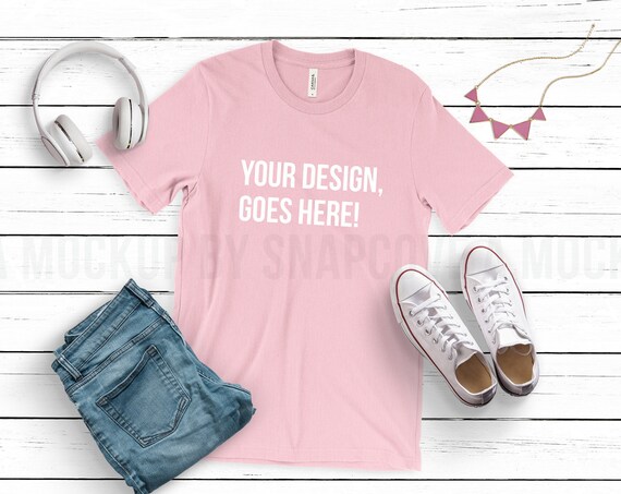 T-Shirt Mockup Bella Canvas 3001 Pink