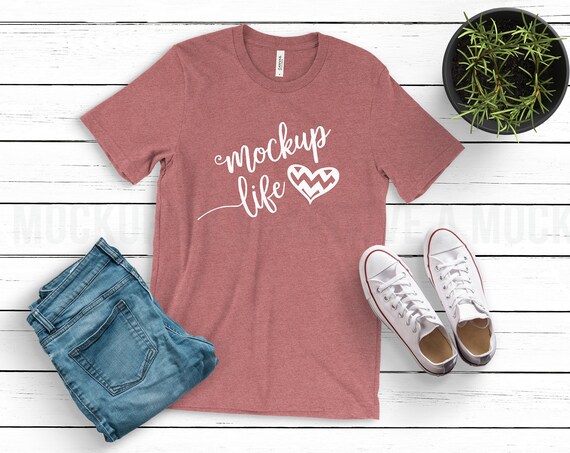 Bella Canvas 3001 Tee Mockup Heather Mauve