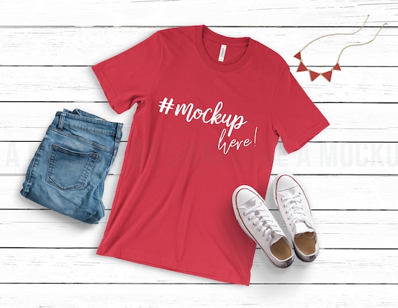 Bella Canvas 3001 T Shirt Red Unisex Jersey Short Sleeve Etsy