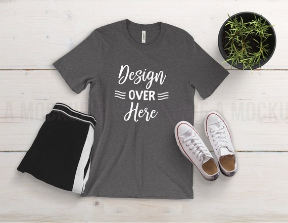 Bella Canvas 3001 T Shirt Dark Gray Heather Unisex Jersey Etsy