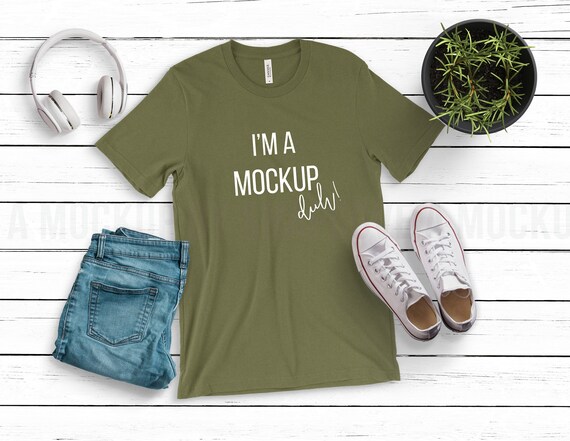 Bella Canvas 3001 T Shirt Olive Unisex Jersey Short Sleeve Etsy