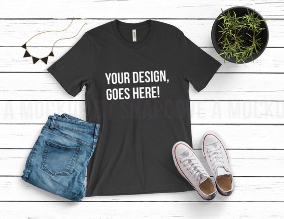 Bella Canvas 3001 T Shirt Black Unisex Jersey Short Sleeve Etsy
